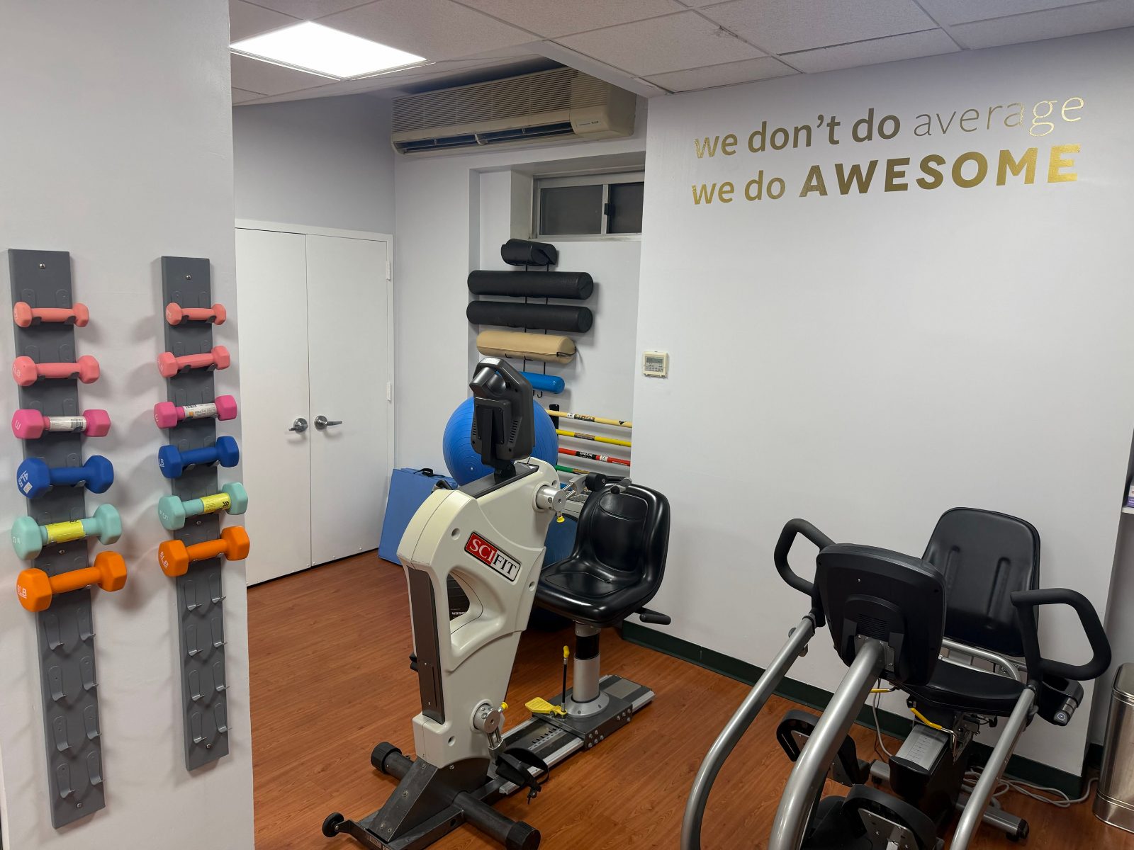 ProKinetics Chelsea gym area with exercise equipment and weights